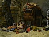 Still Life with Dead Game and Songbirds in the Snow by Peeter Boel